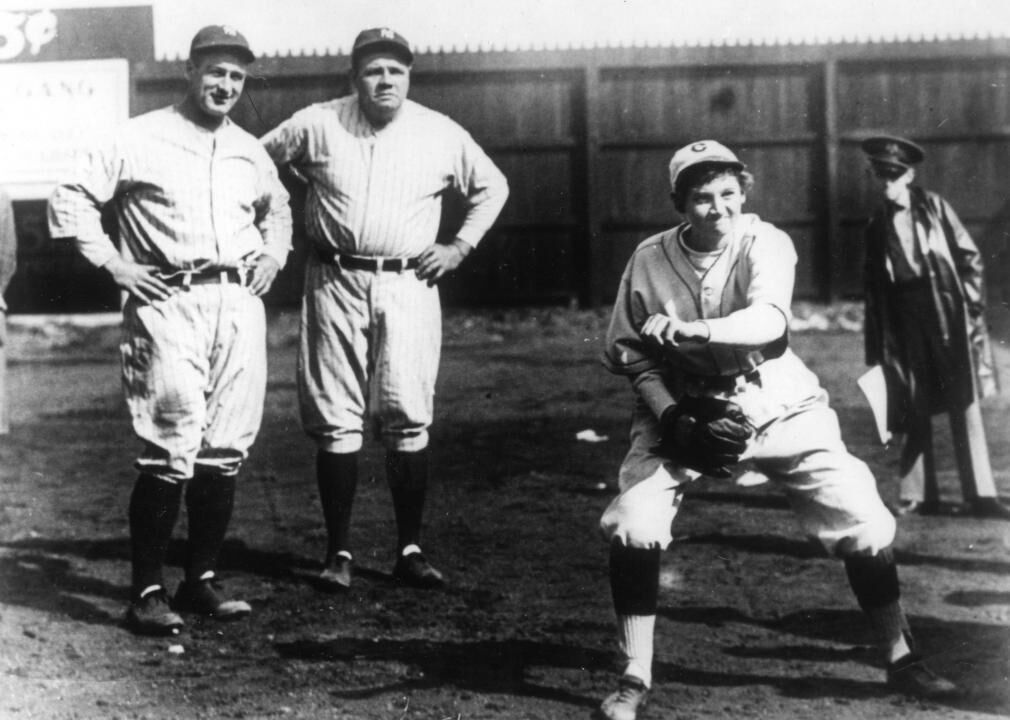 1931: Jackie Mitchell strikes out two of baseball's best